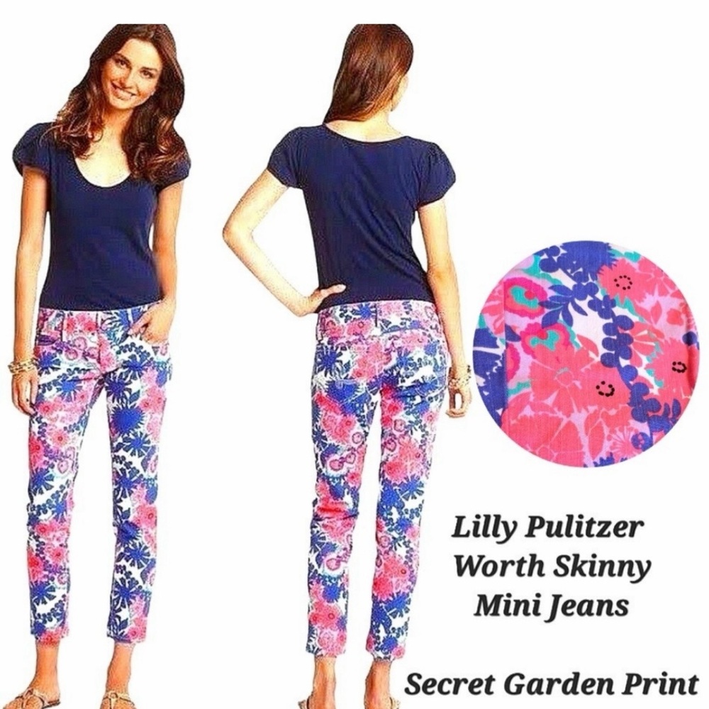 Lilly Pulitzer Secret Garden Print Cropped Pants